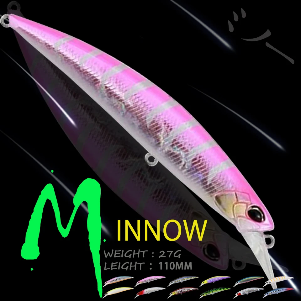 

WALK FISH 1 шт., 110 мм, 27 г, приманка в виде гольяна с объемными глазами, искусственная приманка, многоцветная приманка, кренкбейт, воблер, плавающа...