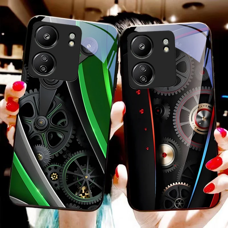 Текстурное снаряжение зеленое для Xiaomi Redmi 13C Note13 12 Pro Plus 5G Note 9 13T POCO X6 F5 F6 черный