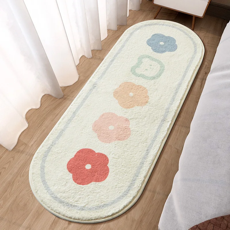 Fluffy Soft Bedroom Carpet Cute Children's Bedside Rug Kids Room Non-Slip Baby Playmats Floor Mat Long Living Room Mats
