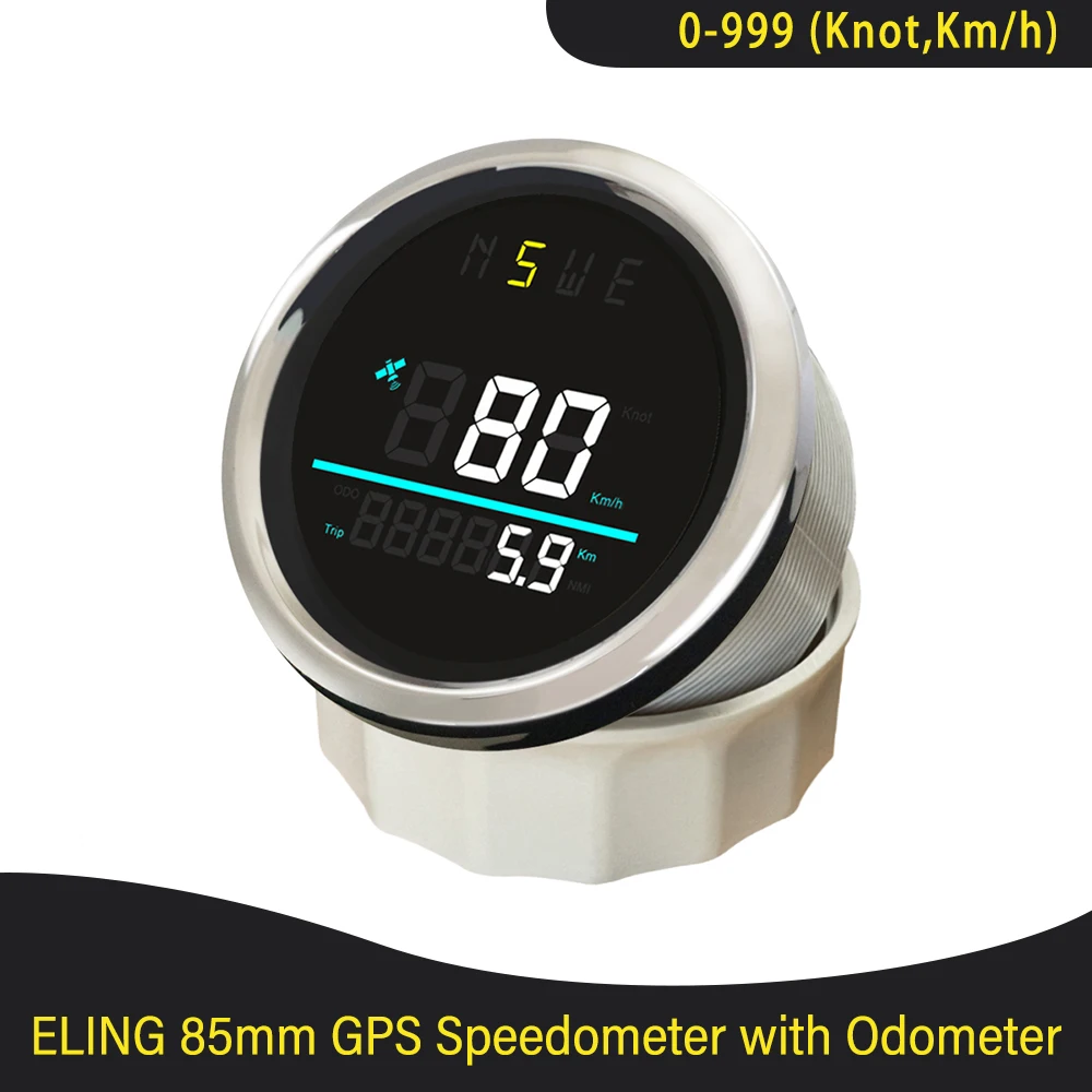 Новейший цифровой GPS Спидометр 85 мм 0-999 (узлы км/ч) для морской лодки яхты с
