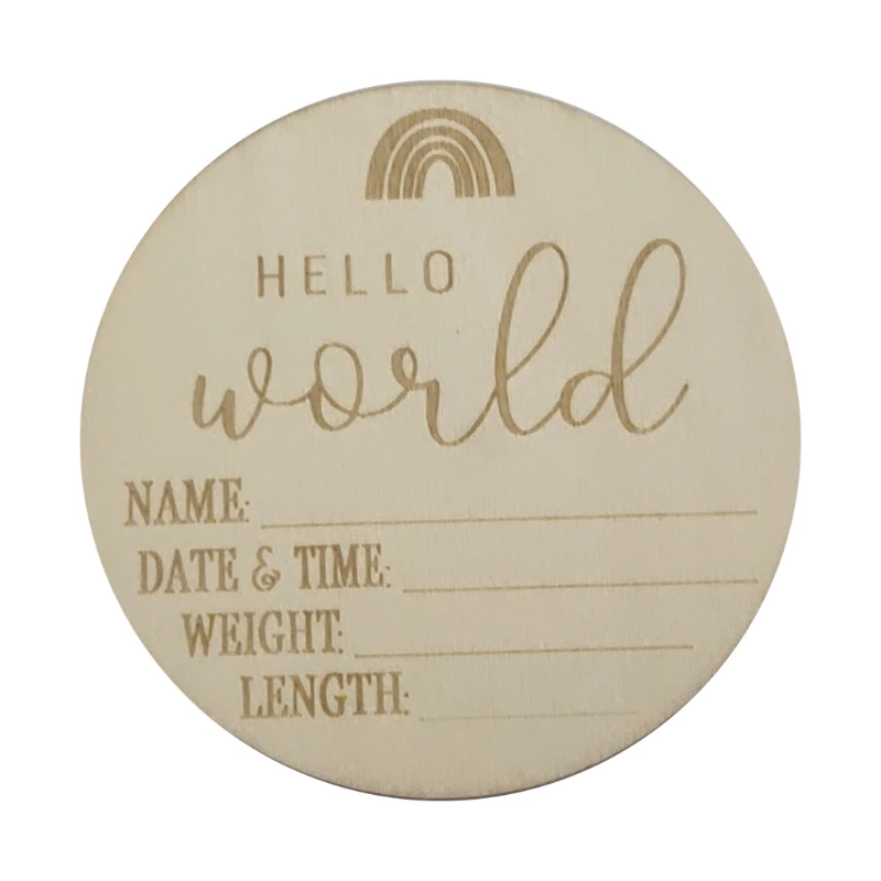 

Wooden Monthly Milestone Photo Cards Baby Announcement Cards Photography Prop Discs Journey Milestone Toy
