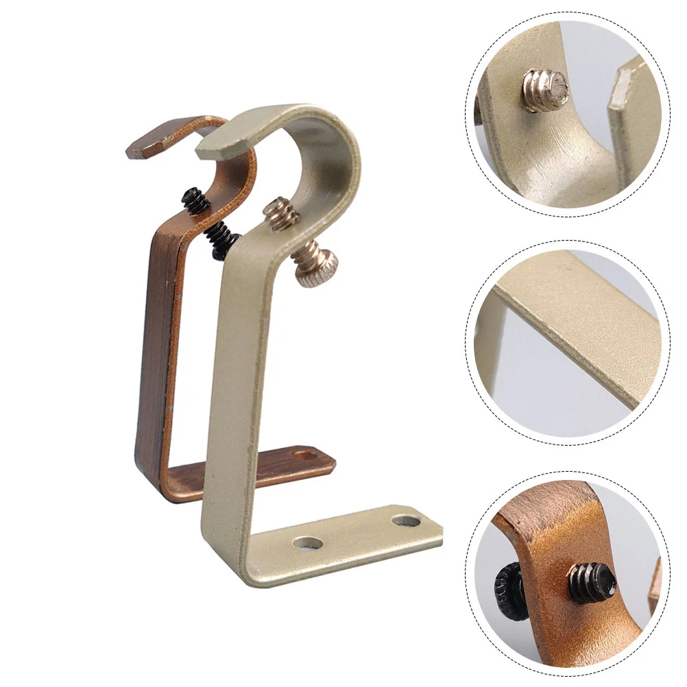 

Curtain Brackets Pole Holder Rod Bracket Rail Support Adjustable Wall Drapery Bar Hangers