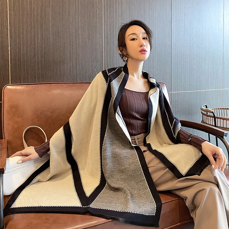 Женский зимний шарф-цепочка