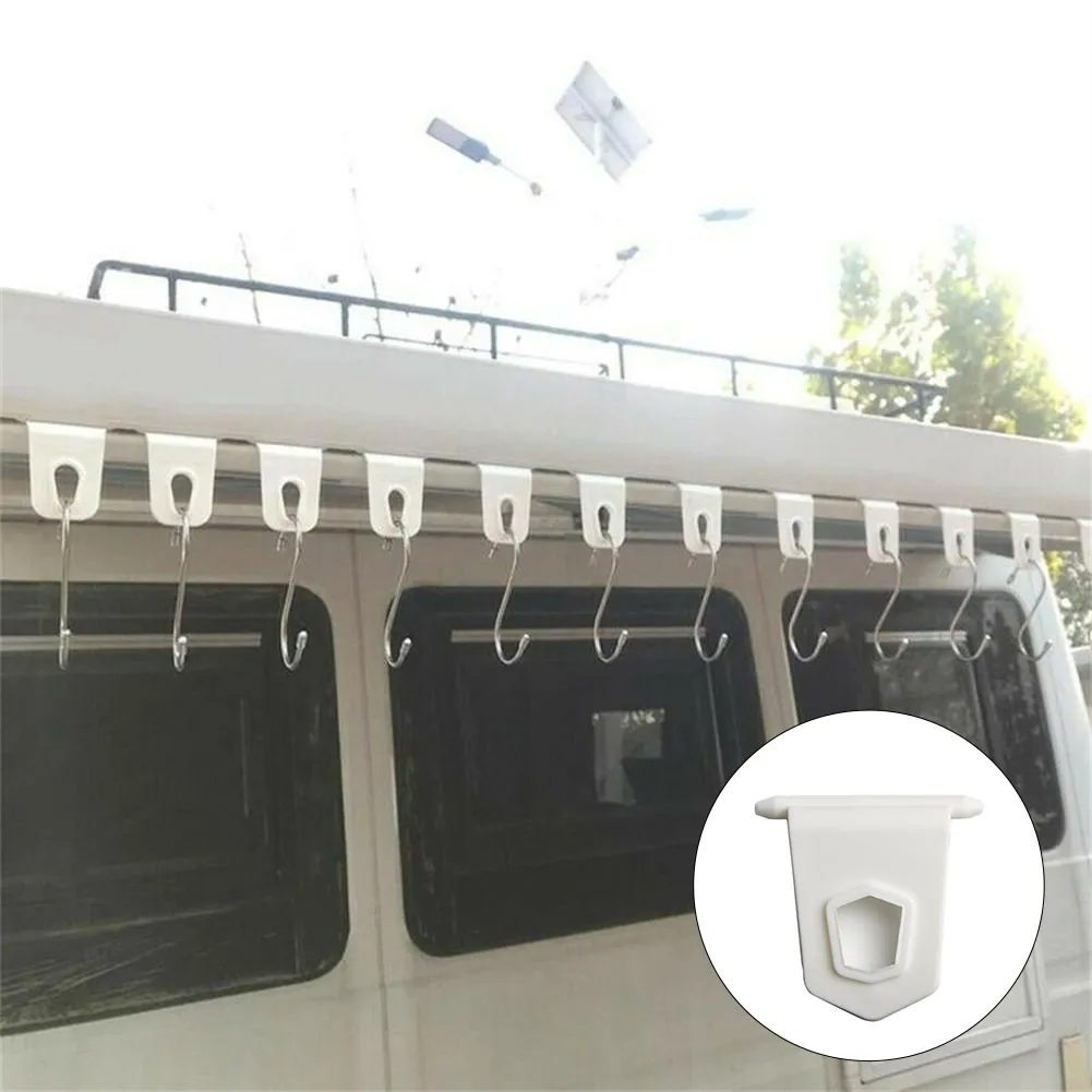 

10Pcs RV Awnning Hook For RV Camper Caravan Party Light Holder Hook Cabinet Door Hanging Rack Gadgets Holders RV Awning Roller