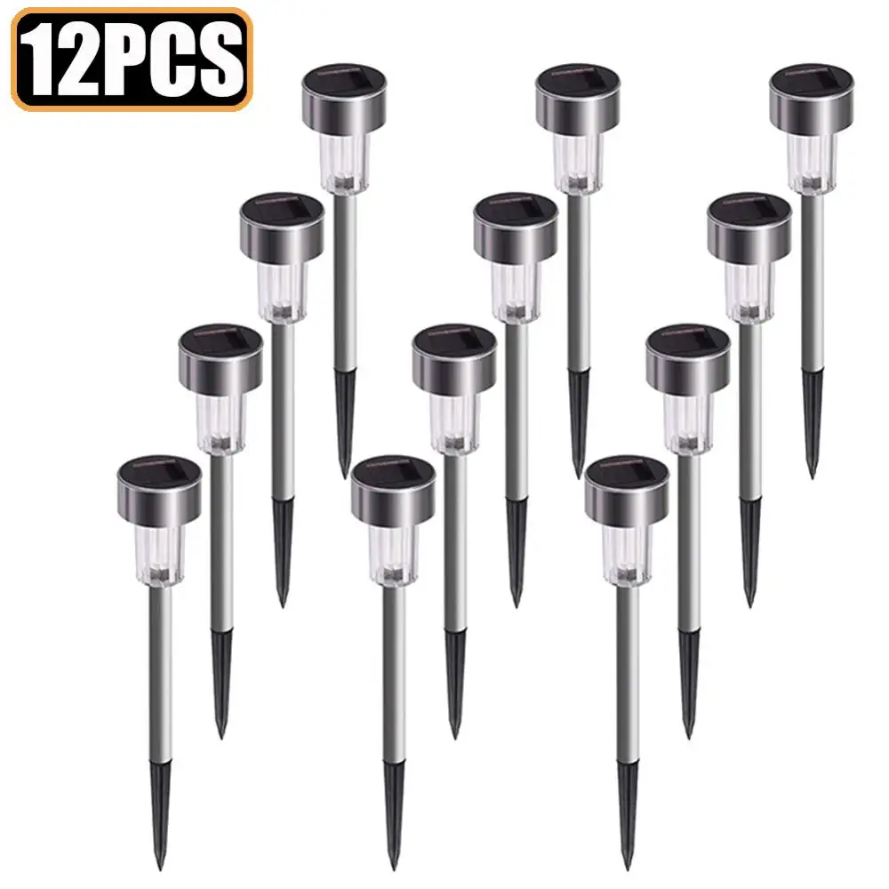 

Уличный садовый фонарь на солнечной батарее, 12 шт., водонепроницаемый декоративный ландшафтный светильник для дорожек, двора, газона, Солне...