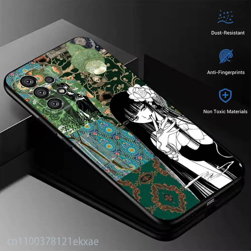 Фото Чехол для телефона X-XxxHOLiC Yuko Ichihara для Samsung Galaxy A13,21s,22,31,32,52,53,71,80,A91, мягкий черный чехол №4
