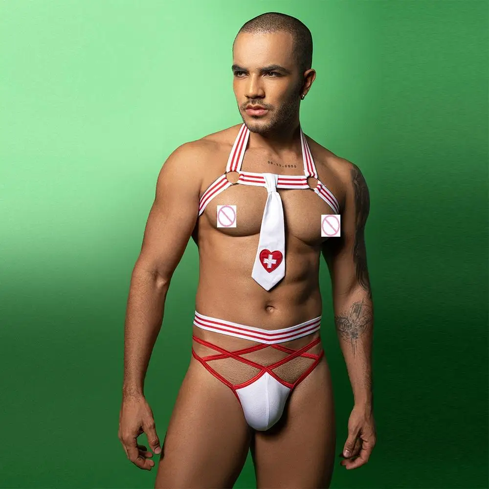 Стильное мужское сексуальное нижнее белье из двух предметов для ролевых игр