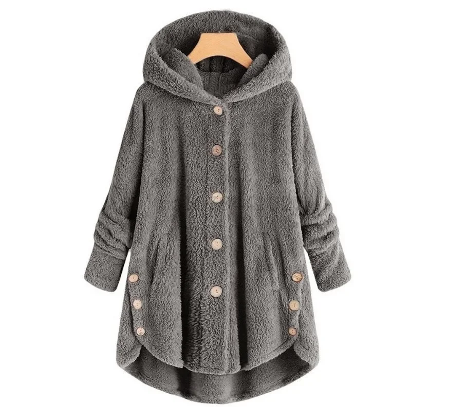 Women Autumn Winter Coat Warm Teddy Bear Wool Jacket Female Plush Hooded New Women's Coats Solid Color