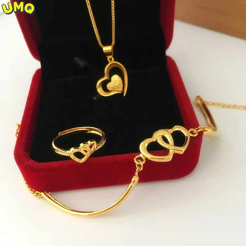 

New Korean version Copy 100% Real Gold 24k 999 bracelet Women's heart shaped lasting color beat coin Pure 18K Jewelry