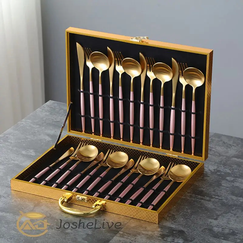 

Complete Set Stainless Steel Luxury Versatile European Complete Gold Utensil Set Exclusive Gold Cutlery Set Elegant Design Retro