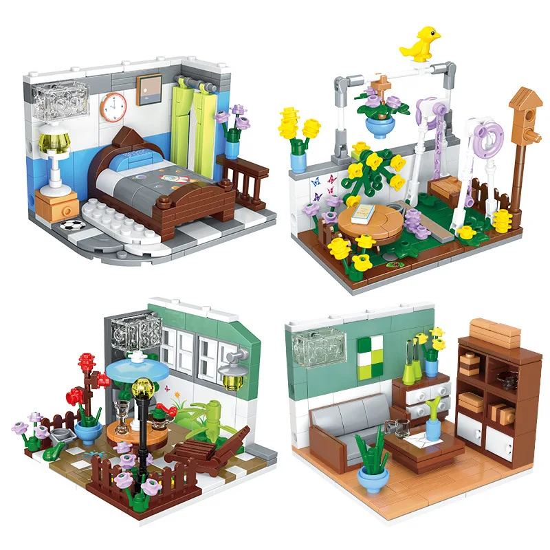 

4 в 1, Детский конструктор «внутренний двор»