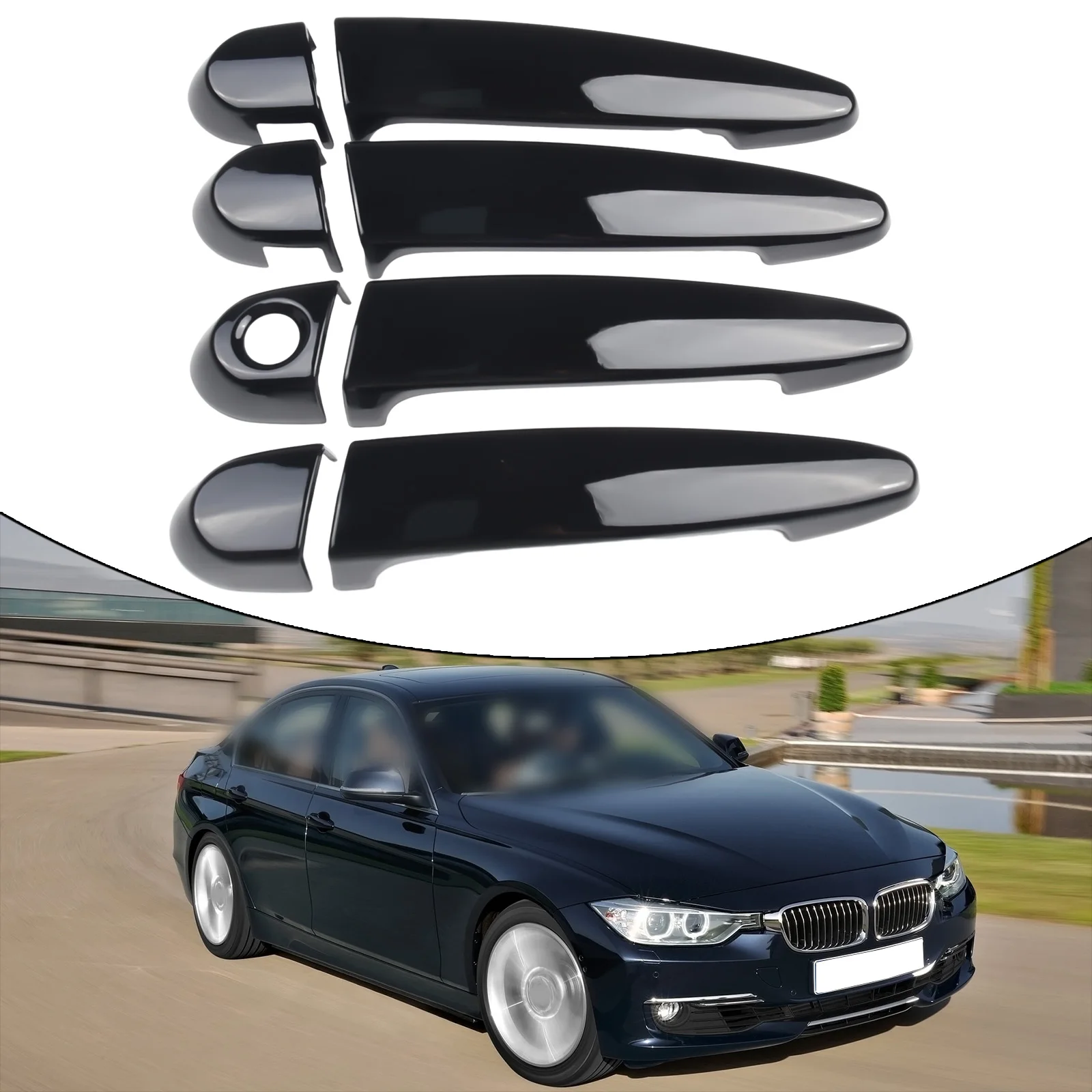 Глянцевая черная накладка на дверную ручку автомобиля для BMW E87 E90 E91 E92 E93 F30 X2 X3 X4 X6
