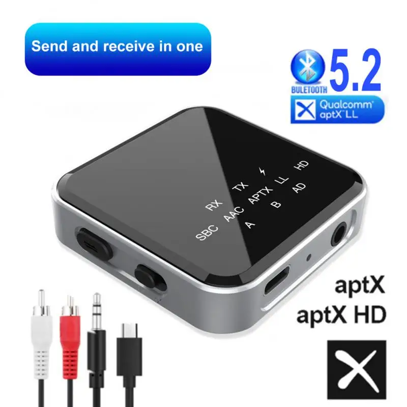 

Новый Bluetooth 5,2 AptX-LL/HD аудиоресивер с низкой задержкой адаптер-передатчик Громкая связь 3,5 мм Aux беспроводной стерео музыкальный адаптер