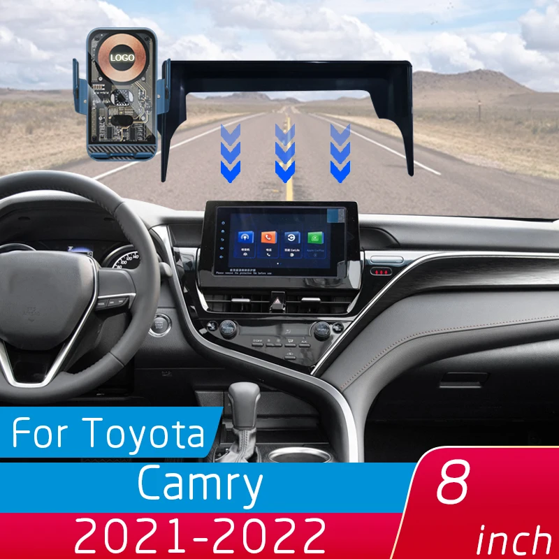 

Для Toyota Camry 2021-2022 автомобильный телефон беспроводной зарядный кронштейн 8 дюймов центральный экран управления для Samsung IPhone