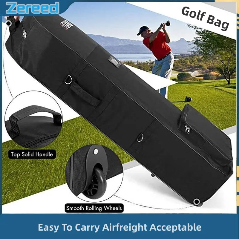 

Foldable Golf Travel Bag Outdoor Practice Training Portable Wheels Large Capacity Aviation Storage Lightweight Shoulder Pouch