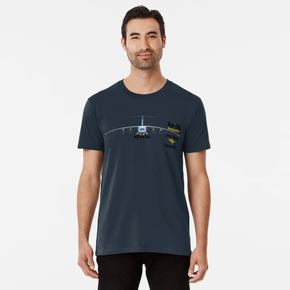 

Soviet Ilyushin IL-76 Strategic Airlifter Aircraft T Shirt. New 100% Cotton Short Sleeve O-Neck Casual T-shirts Size S-3XL