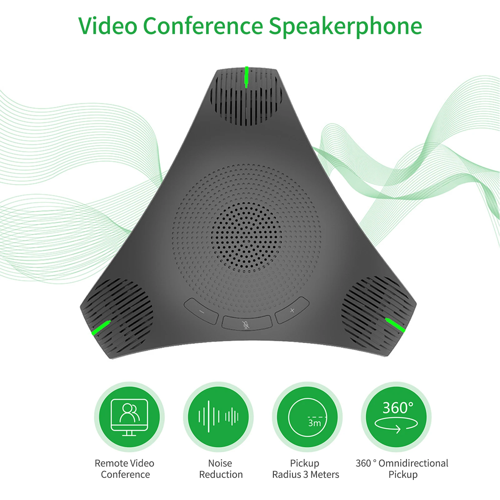 

USB Speakerphone Conference Microphone Omnidirectional Computer Mic for Video Conference/Online Course/Live Streaming/Gaming