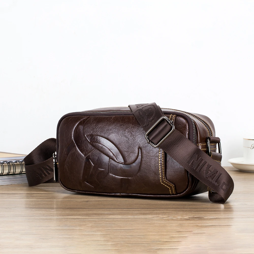 2023 men's leather business casual shoulder cross-body bag multifunctional horizontal shoulder small shoulder bag