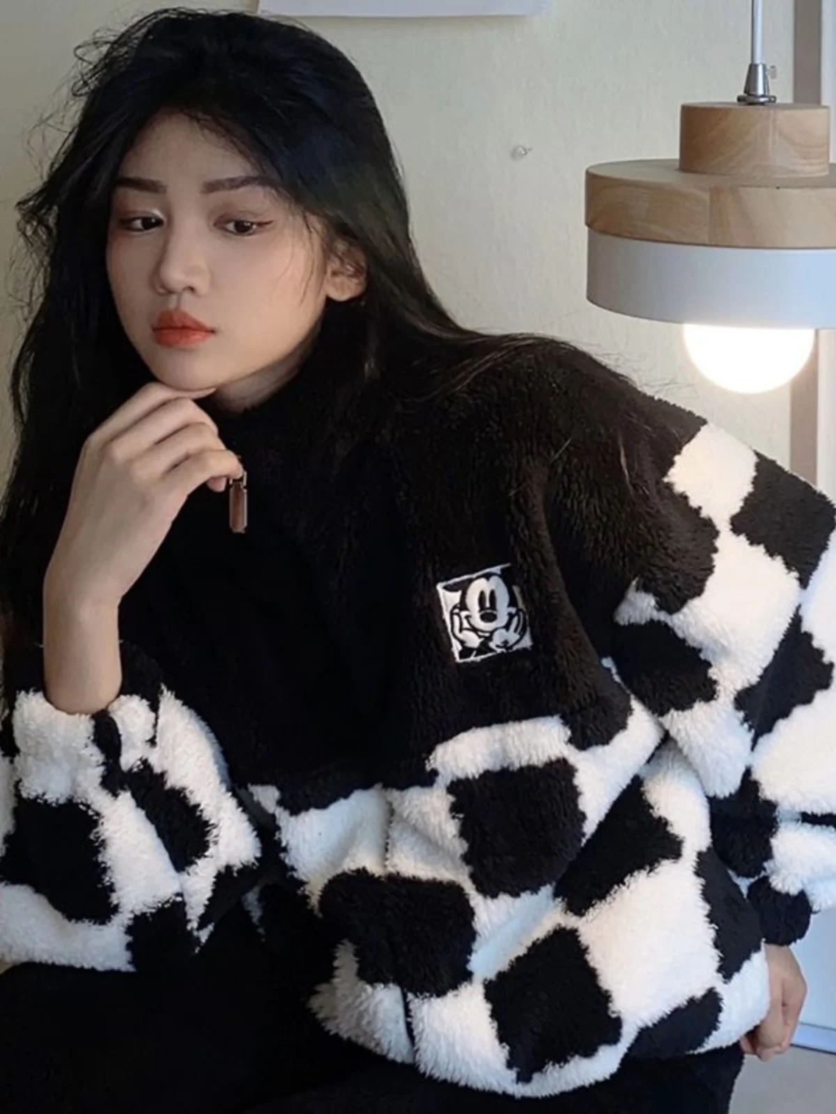 Теплые пижамы из кораллового флиса больших размеров женская верхняя одежда