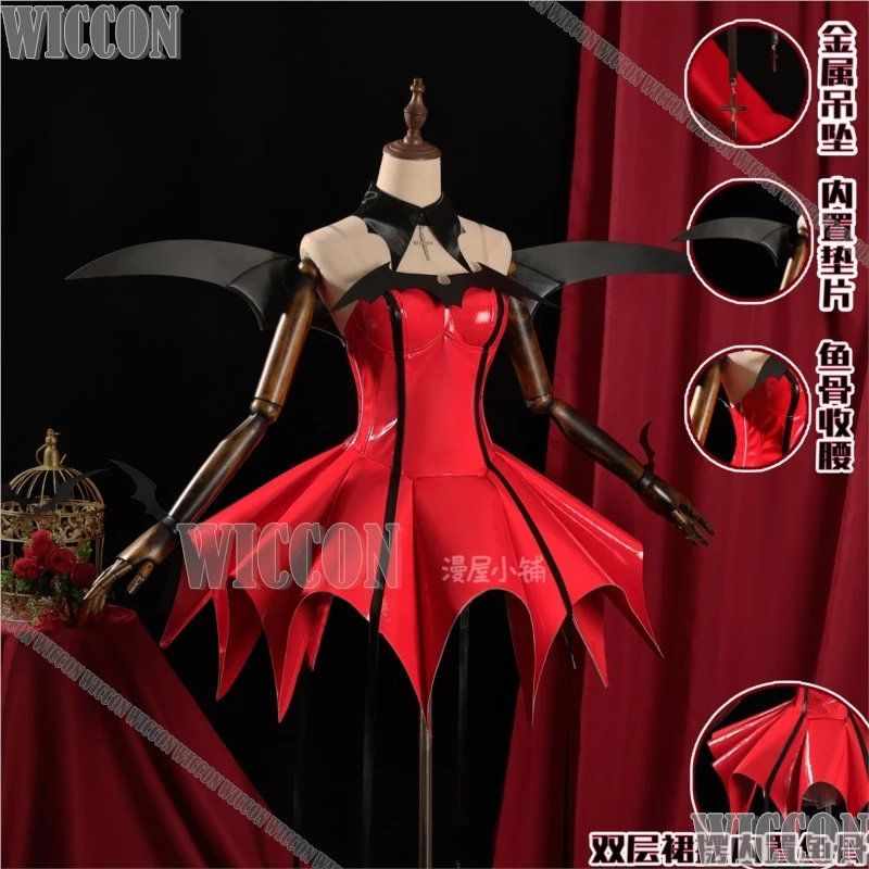Lunatic Charm Tsukiyomi Utau Аниме Шуго Чара Косплей Сексуальное Красное Платье Кожаный Парик