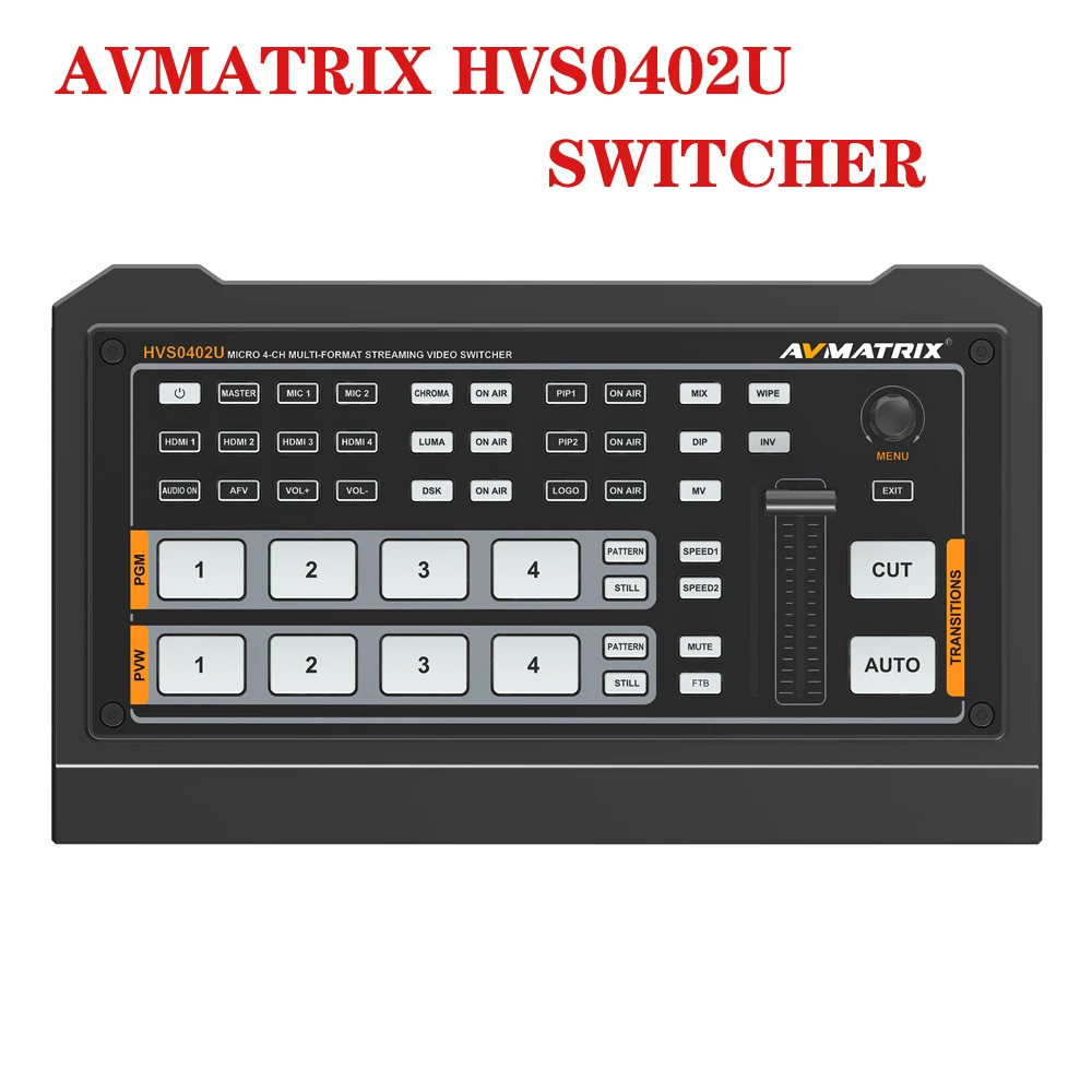 AVMATRIX HVS0402U MICRO 4 CHANNEL HDMI-Compatible LIVE STREAMING VIDEO SWITCHER Guide Switch Station Live Streaming Device