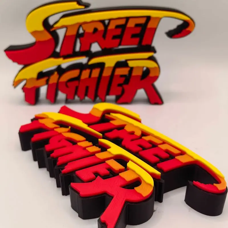 Фото Аниме-фигурка Street Fighter 3D: стенд-лого-модель из PLA, персонажи Рю и Кен, для аркадных игр, косплея, выставок, декоративное украшение, игрушка, подарок №4