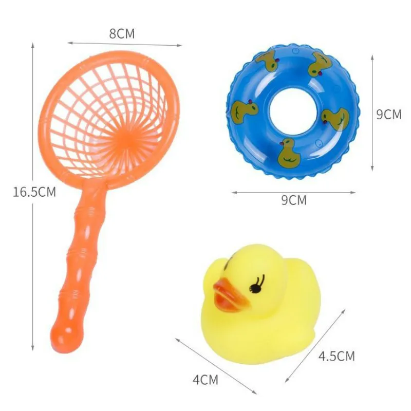 6pcs/set Baby Bath Toys Mini Swimming Ring Rubber Duck Accessories Kids Water Toys Children Inflatable Bathroom Bathing Toys