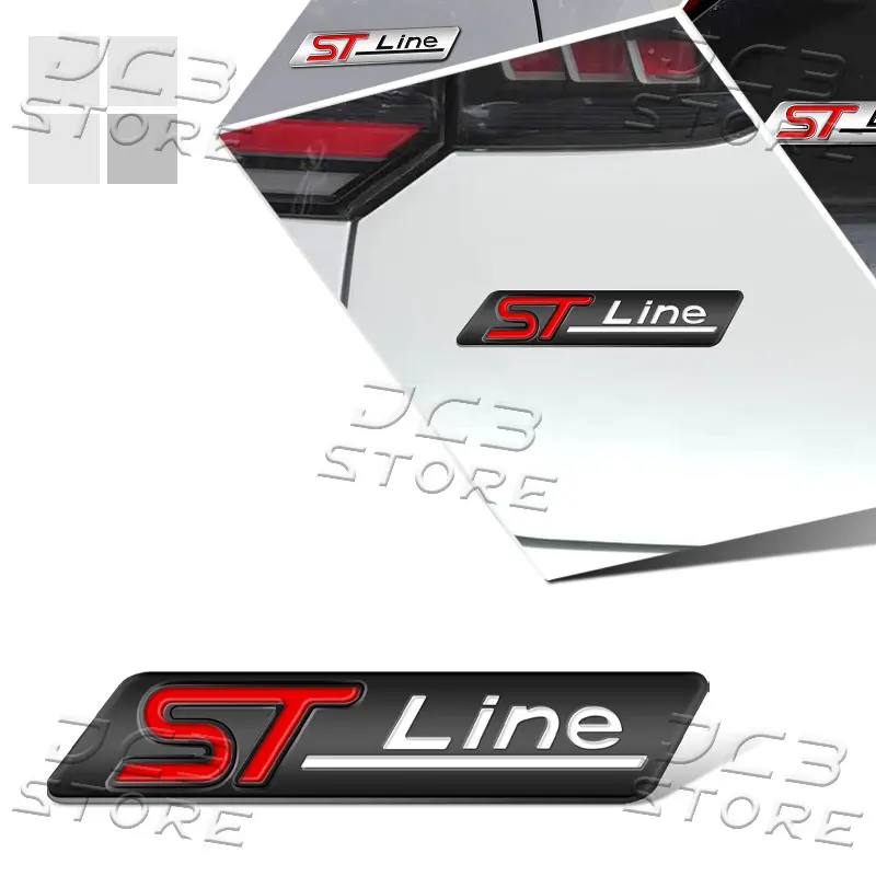 Фото 3D Металлическая эмблема ST-Line для автомобиля - наклейка на боковое крыло и багажник для Ford Focus, Fiesta, Mondeo, Kuga, Puma, аксессуары для стайлинга №5