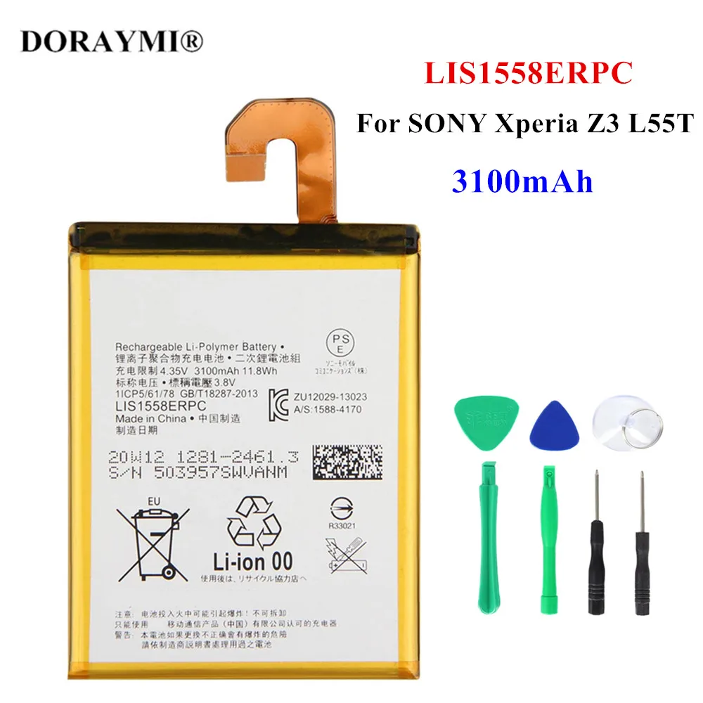 

Оригинальный сменный аккумулятор LIS1558ERPC для Sony Xperia Z3 L55T L55U D6653 D6603 D6633 D5803 D6616, батареи для телефона 3100 мАч