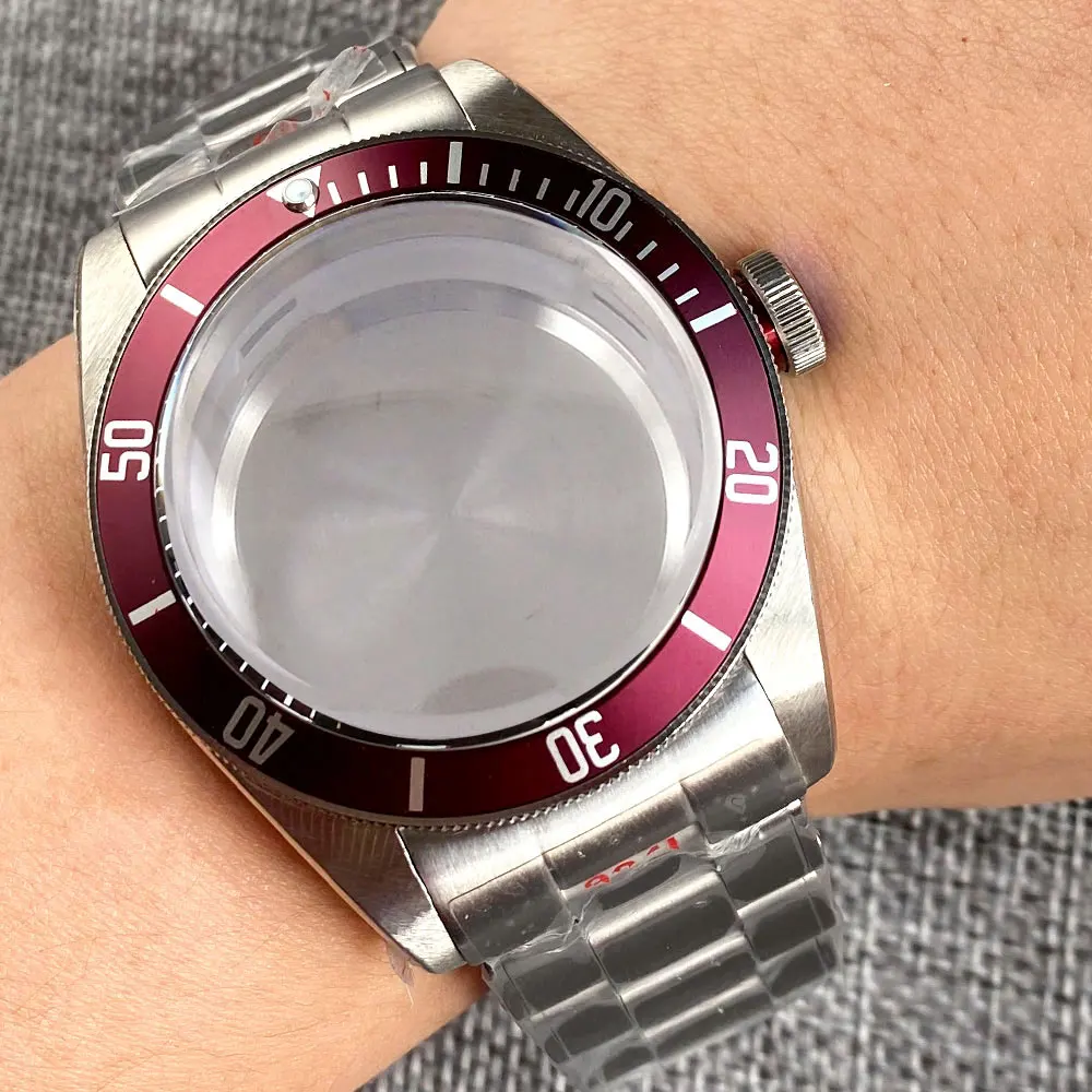 40mm Bliger Watch Case fit NH35 NH36 ETA 2824 PT5000 10ATM Domed Sapphire Glass ST2130 Stainless Steel Bracelet