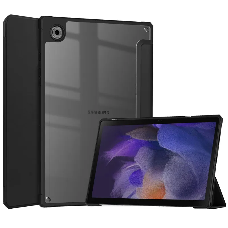 

Чехол для планшета Samsung Galaxy Tab A8 2021 10,5 дюйма, прозрачная задняя крышка, искусственная кожа X205 с автоматическим пробуждением, чехол X200 X205