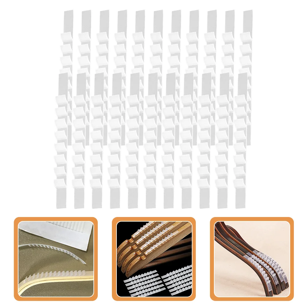 

100 Pcs Clothespin Hanger Anti-slip Strip Wardrobe Accessories Hanging Silica Gel Home Anti-skid Strips 100pcs