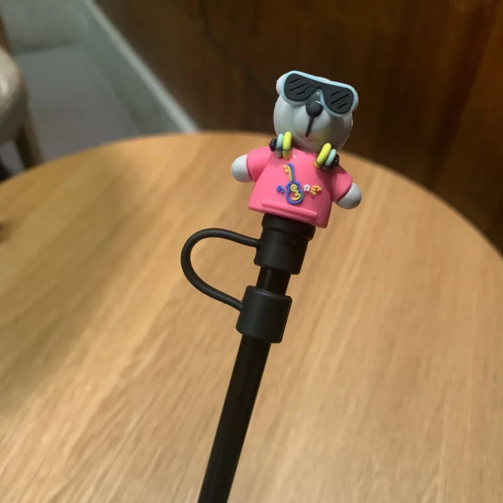 Соломенные чехлы с мультяшным медведем для соломинки 7-8 мм пыленепроницаемые