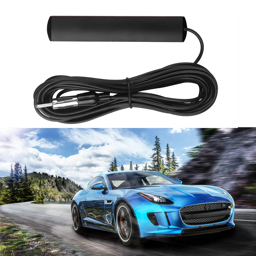 

5M Length New Car Aerial Antenna FM Radio Amplified Super Slim Hidden Mount On Glass Screen Roof Waterproof