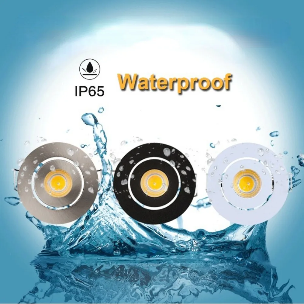 

2pcs 3W AC90-260V Recessed LED Waterproof IP65 COB Spotlight for Display Showroom Boutique Clothing Store Jewelry Shop