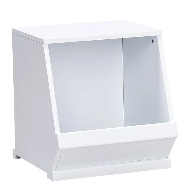 

. Super Durable and Sturdy Children's Wood and Plastic Stackable Single Storage Cube, White
