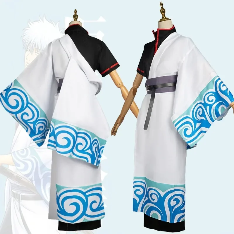Фото Аниме Gintama Sakata Gintoki Косплей Костюм Топ Брюки Комплект Пояса Японское Кимоно Униформа Вечерние Карнавальный Костюм Женщины Мужчины Наряды №5