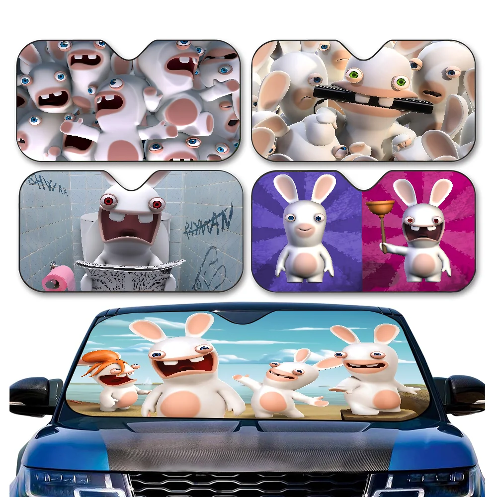 Фото R-Rabbids I-InvasionS лобовое стекло автомобиля забавный солнцезащитный козырек складной УФ-лучи солнцезащитный козырек защитный козырек от солнца для переднего окна №1