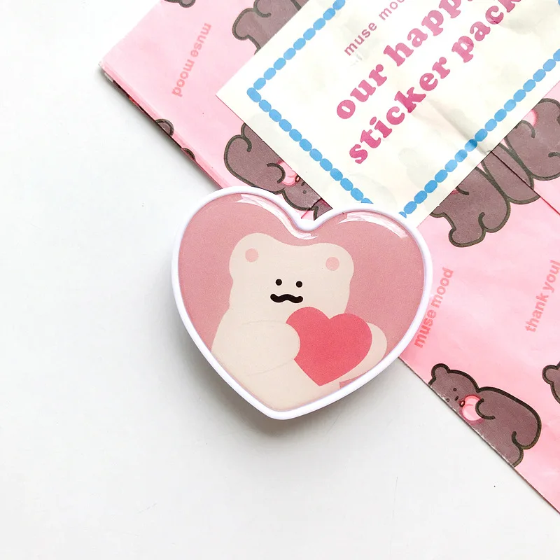 creative desktop holder grip for phone folding heart shape telephone support for iphone korean cellphone accessories wholesale free global shipping