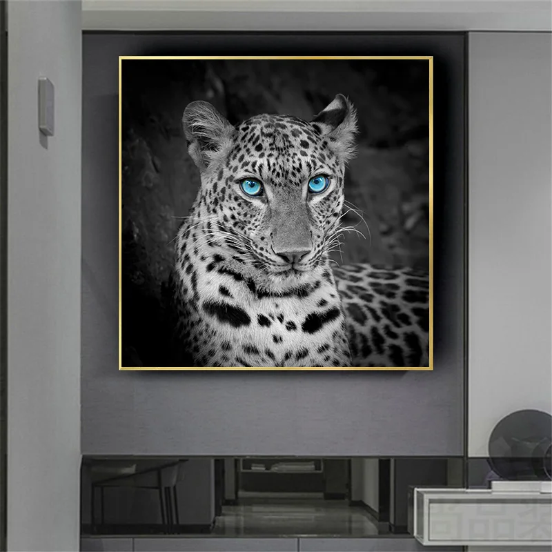 

Blue Eye Leopard Wild Animals Posters and Prints Canvas Painting Scandinavian Wall Pictures for Living Room Decoration