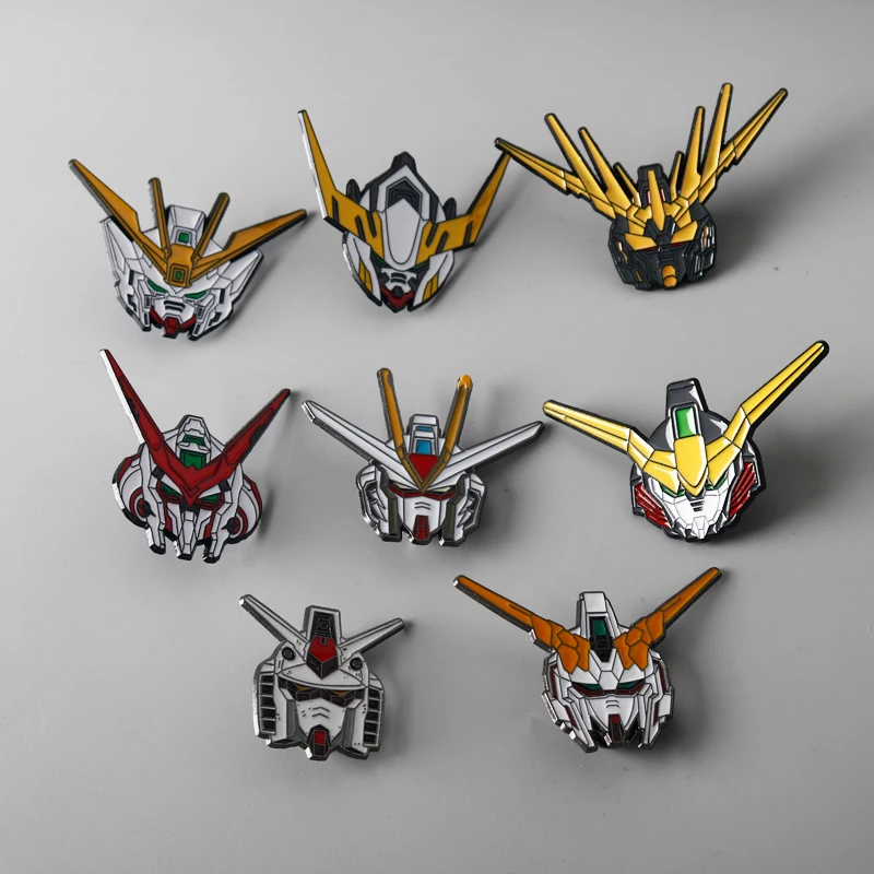 Эмалированная брошь в форме головы из аниме для портретов на лацкан робота