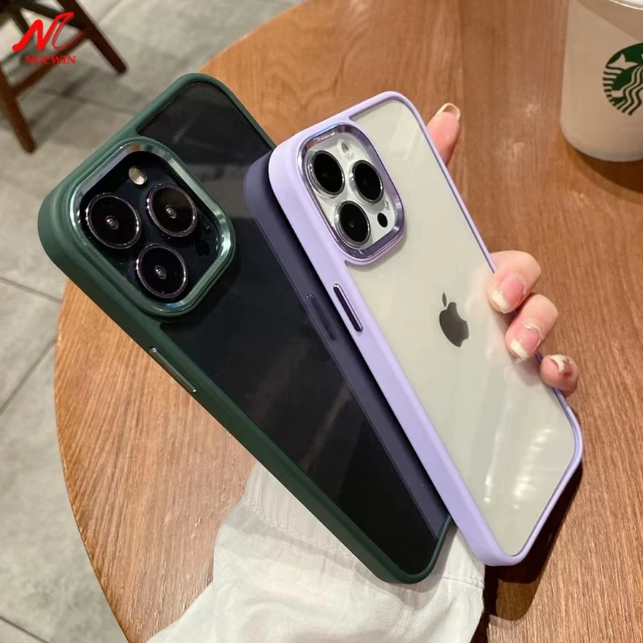 

Металлический защитный чехол для телефона с камерой для iPhone 13 14 Pro Max, гибридный армированный ПК прозрачный чехол для iPhone 12 11 Xs X Xr 7 8 Plus