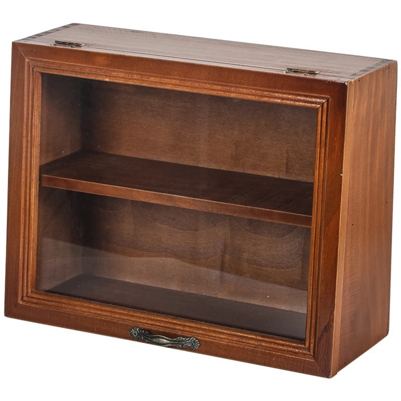 

Настольная коробка для хранения в стиле ретро, шкаф для хранения чайного сервиза, держатель для косметики, органайзер для мелочей для дома