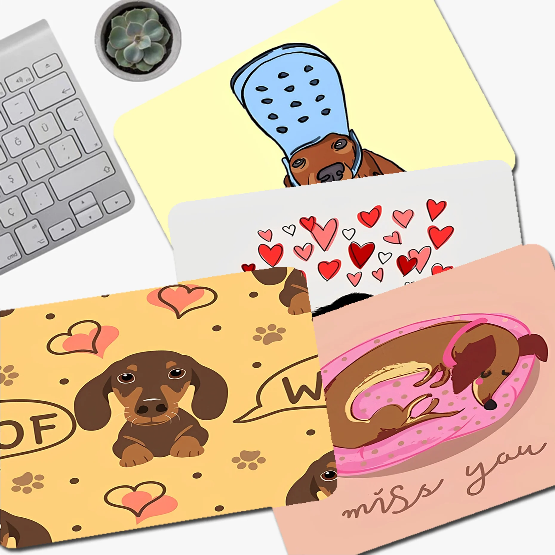 Коврик для мыши «такса» с рисунком аниме