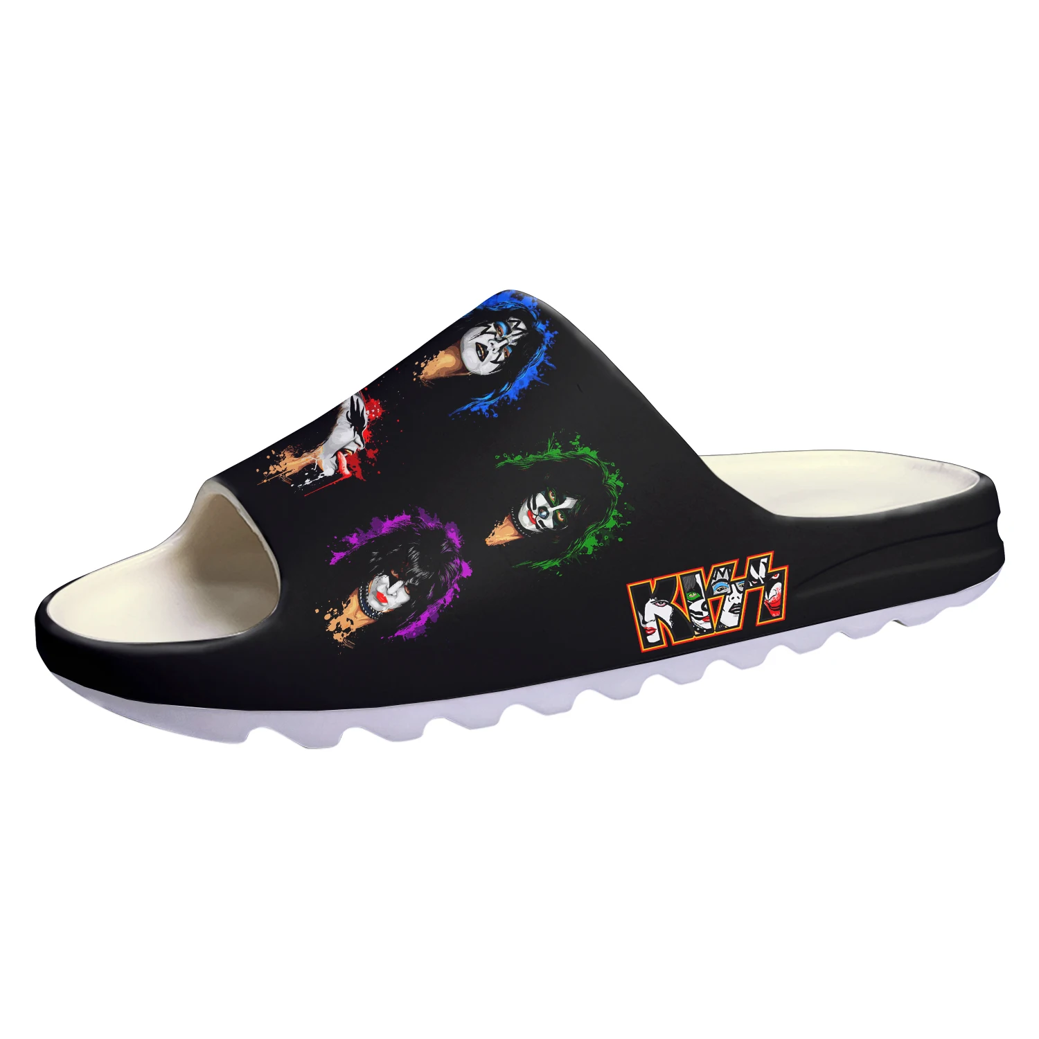 Heavy Metal Kiss Rock Band Soft Sole Sllipers Home Clogs Mens Womens Teenager Custom Made Sandals Water Shoes On Shit  Step in