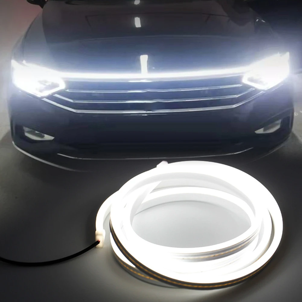 

120cm 12V Car Hood LED Daytime Running Light Strip Waterproof Flexible Lamp DRL Decorative Ambient Running Light