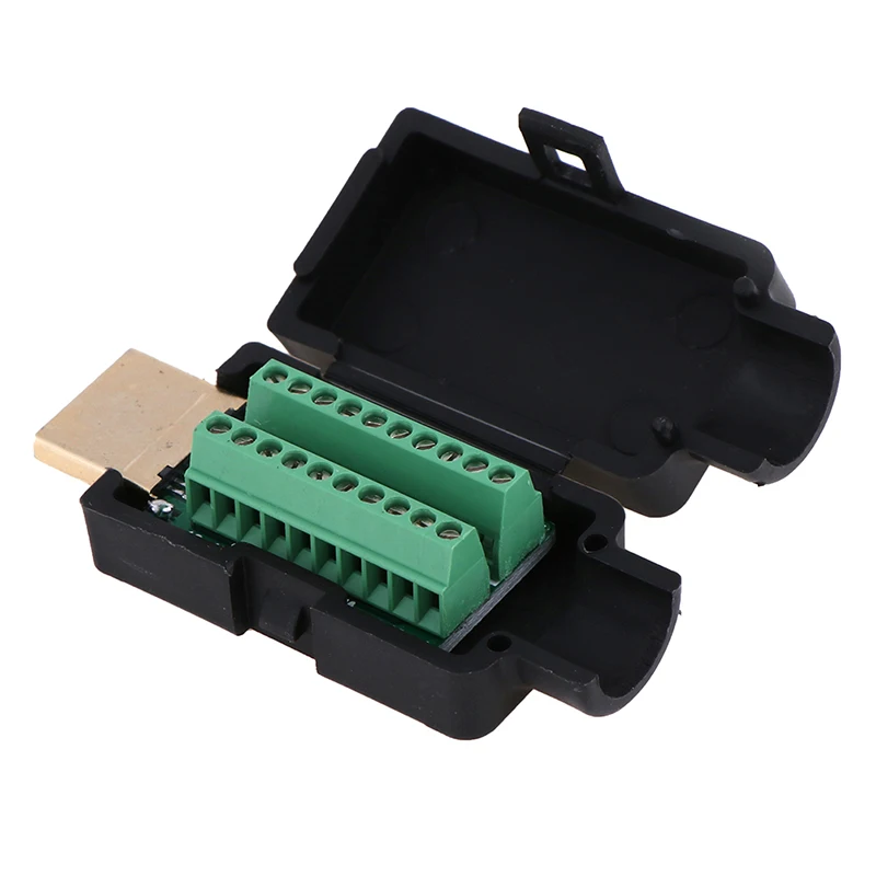 

1PCS HDMI Male 19P Plug Breakout Terminals Solderless Connector With Cover Wholesale