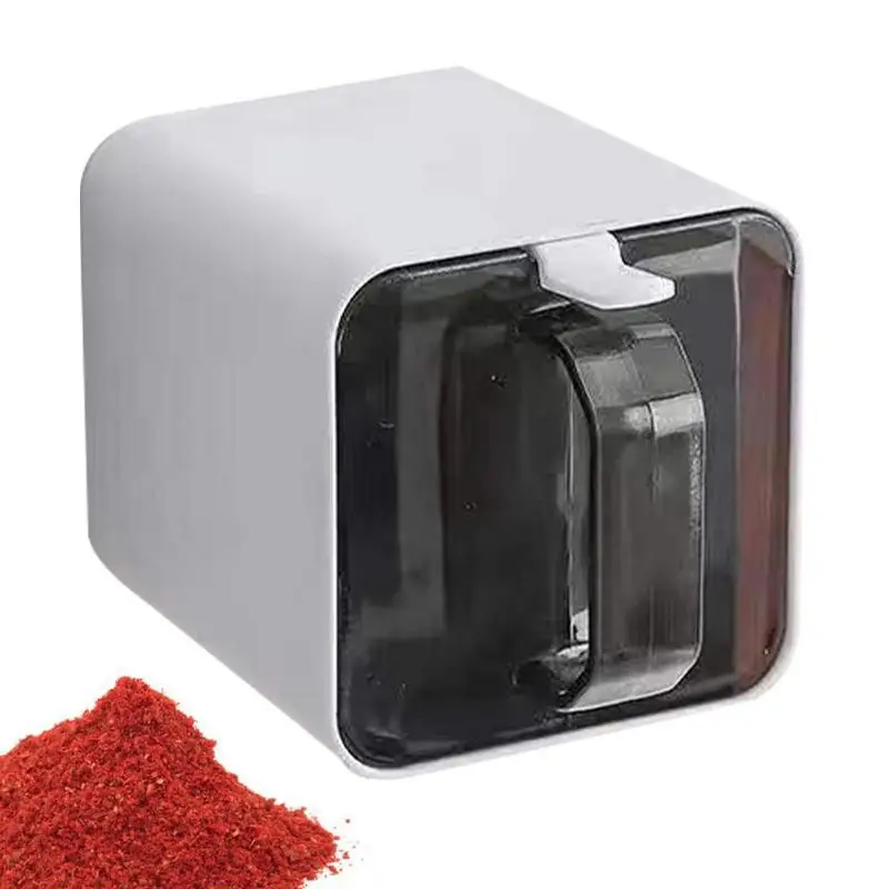 

Wall-mounted Condiment Box Kitchen Spice Containers Moisture-proof Square Spice Jar With Caps Spoon Spice Salt Storage Canister