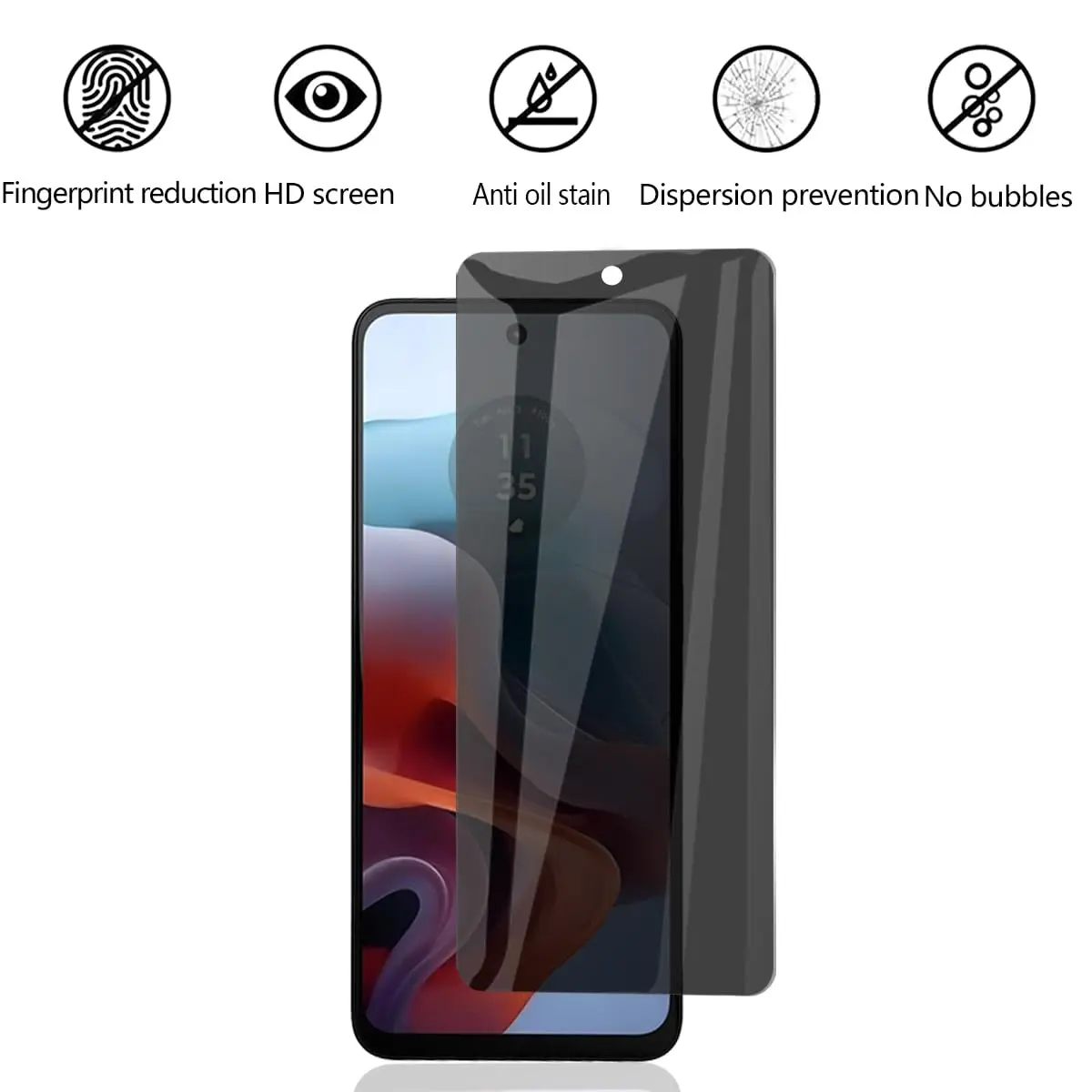 Антишпионская Защита экрана для Motorola Moto G34 конфиденциальность закаленное стекло