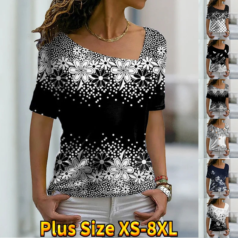 

Women's Fashion New Snowflake Print Theme T Shirt V Neck Basic Shirt Plus Size Shirt Top Summer XS-8XL/3D Printing